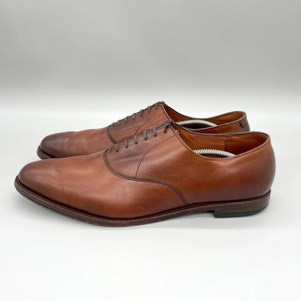 Allen Edmonds Carlyle Plain Toe Oxford Mens 13 D Brown Leather Dress Shoes Derby